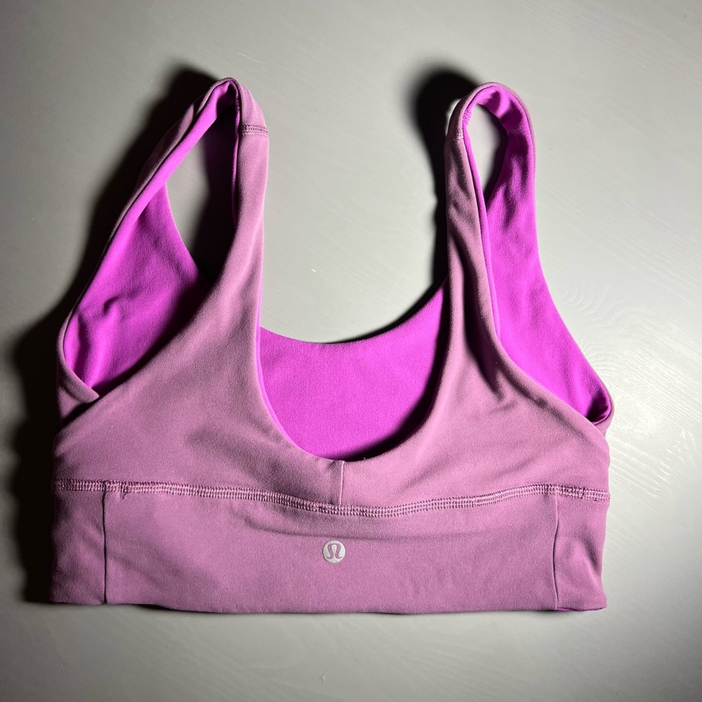 Lululemon Align Reversible Sports Bra in Bright Magenta/Vintage Plum, Size 6 - Picture 4 of 5